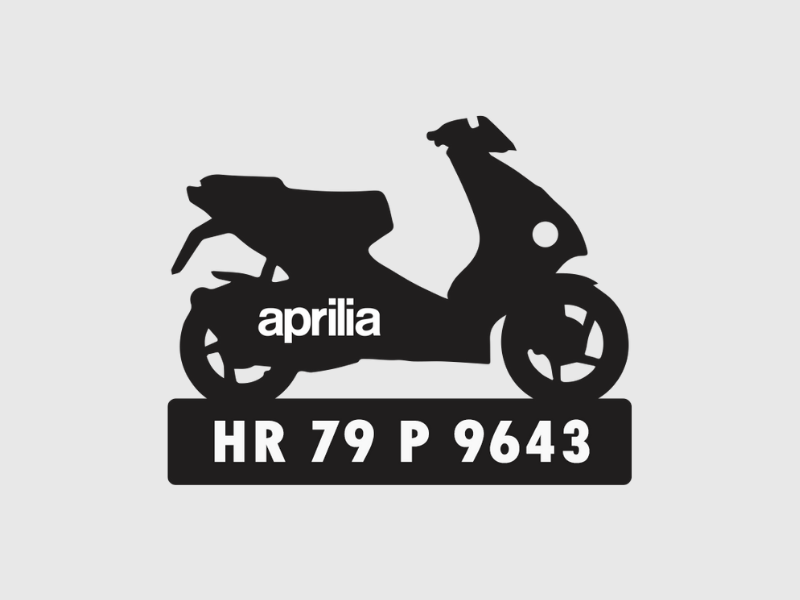 Bike Shape Number Plate Keychain - VS24 - Aprilia - Wisholize - Key Chain