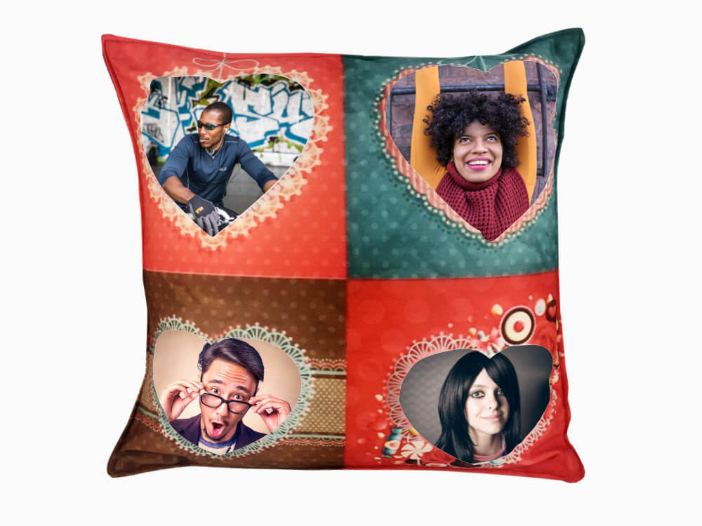 Shop online for handmade heart pillow with personalized state map